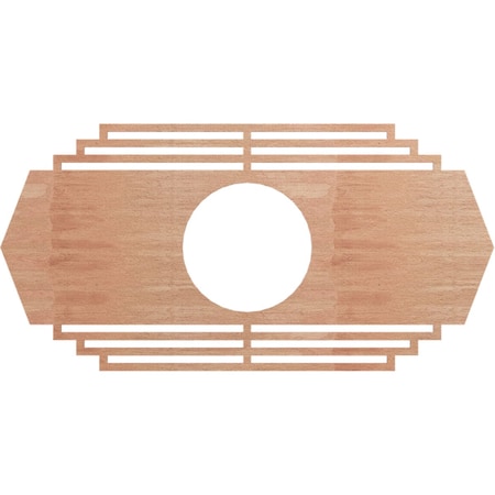 Ekena Millwork Chrysler Wood Fretwork Pierced Ceiling Medallion, Cherry, 34"W x 17"H x 9"ID x 3/8"T CMWP34X17X0375CSCH